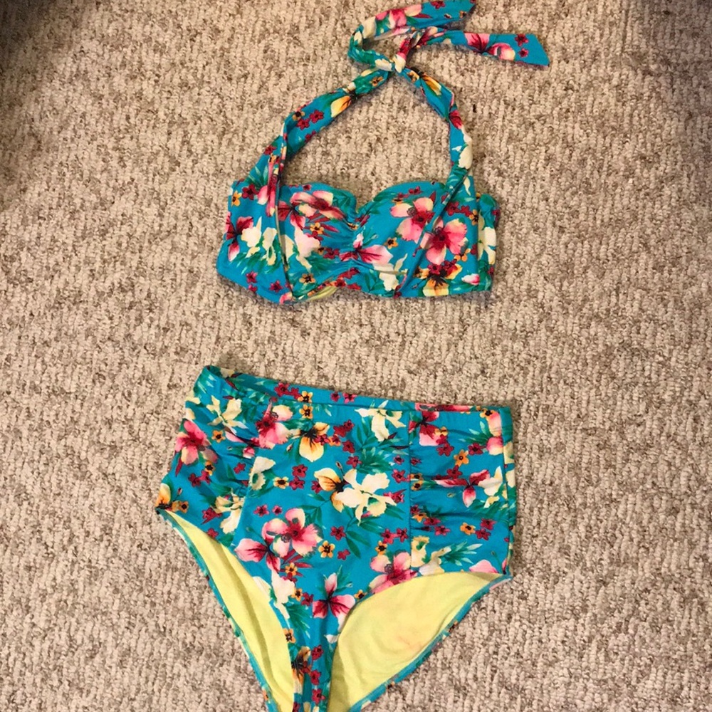 Forever 21 floral, two piece swimsuit